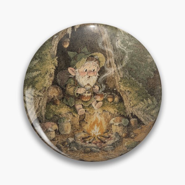 Item preview, Moss Gnome Brewing Acorn Tea by the Fire Storybook Art designed and sold by PictorialWhimsy.