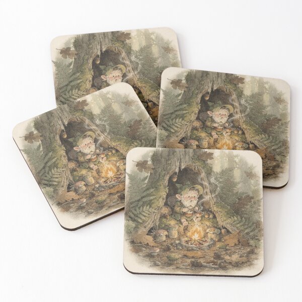 Item preview, Moss Gnome Brewing Acorn Tea by the Fire Storybook Art designed and sold by PictorialWhimsy.