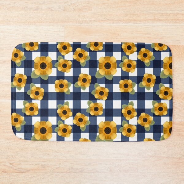 Item preview, Sunflowers on Navy Plaid designed and sold by CadyCatCreative.
