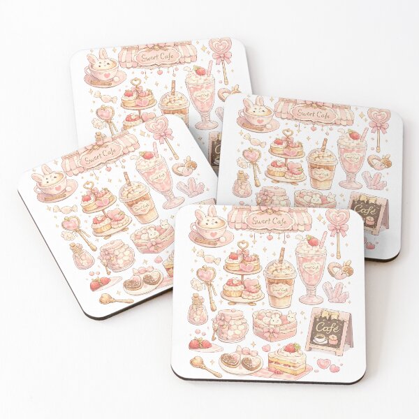 Item preview, Kawaii Sweet Café: Pastel Dessert & Coffee designed and sold by Blush and Bloom.