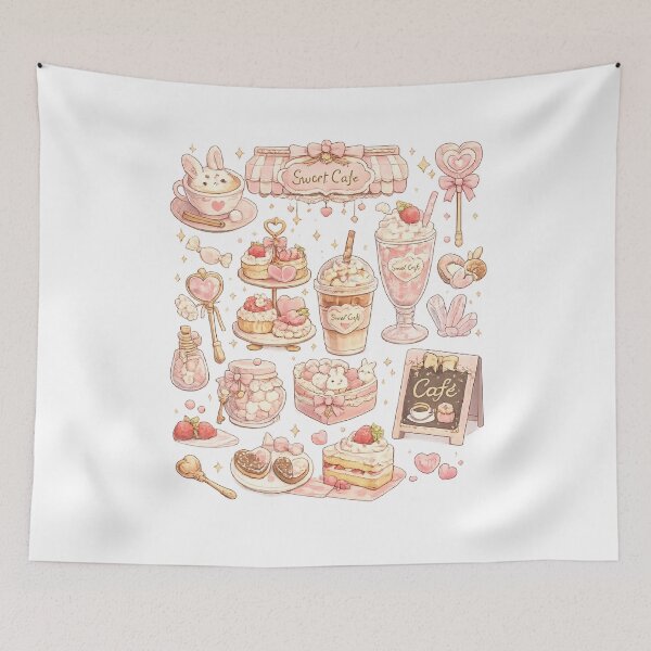 Item preview, Kawaii Sweet Café: Pastel Dessert & Coffee designed and sold by Blush and Bloom.