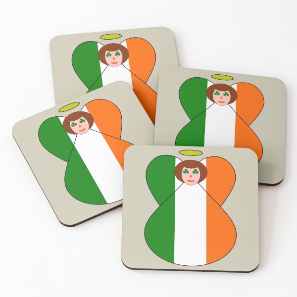 Item preview, Irish Flag Angel with Green Shamrock Eyes designed and sold by AuntieShoe.