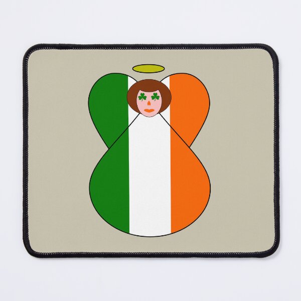 Item preview, Irish Flag Angel with Green Shamrock Eyes designed and sold by AuntieShoe.
