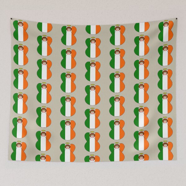 Item preview, Irish Flag Angel with Green Shamrock Eyes designed and sold by AuntieShoe.