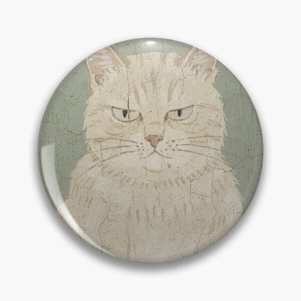 Item preview, Cream Cat Judging You From the Top of the Fridge Folk Art designed and sold by PictorialWhimsy.