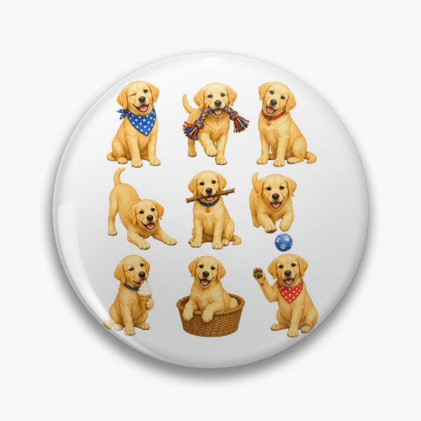 Item preview, Cute Yellow Labrador Puppy Activity Mascot Grid designed and sold by ElcastDesigns.