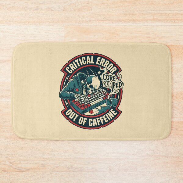 Item preview, Out Of Caffeine Skeleton Gamer Humor Retro Badge Merch designed and sold by SplashTastic.