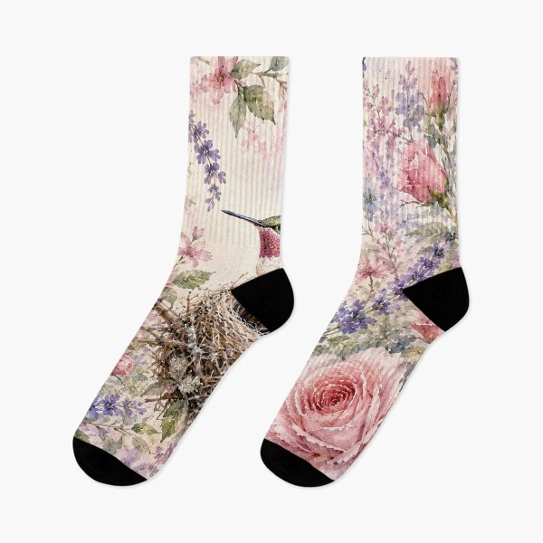Item preview, Nesting Hummingbird Rose Garden Watercolor designed and sold by Diego Re.