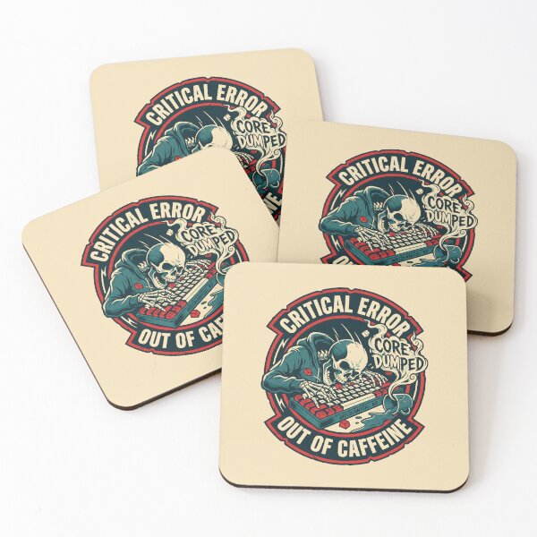 Item preview, Out Of Caffeine Skeleton Gamer Humor Retro Badge Merch designed and sold by SplashTastic.