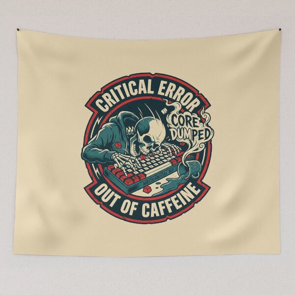 Item preview, Out Of Caffeine Skeleton Gamer Humor Retro Badge Merch designed and sold by SplashTastic.