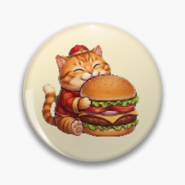 Item preview, Cute Fat Lucky Cat Eating Hamburger designed and sold by BestBayCA.