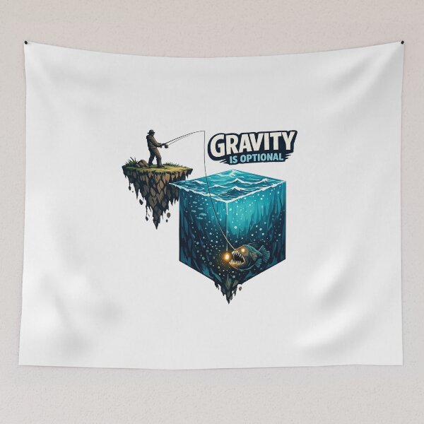 Item preview, Gravity Is Optional Inverted Fishing designed and sold by teemix.