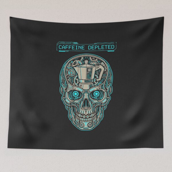 Item preview, Cyberpunk Skull Coffee Cyberpunk Glitch Art Mechanical Merch designed and sold by SplashTastic.