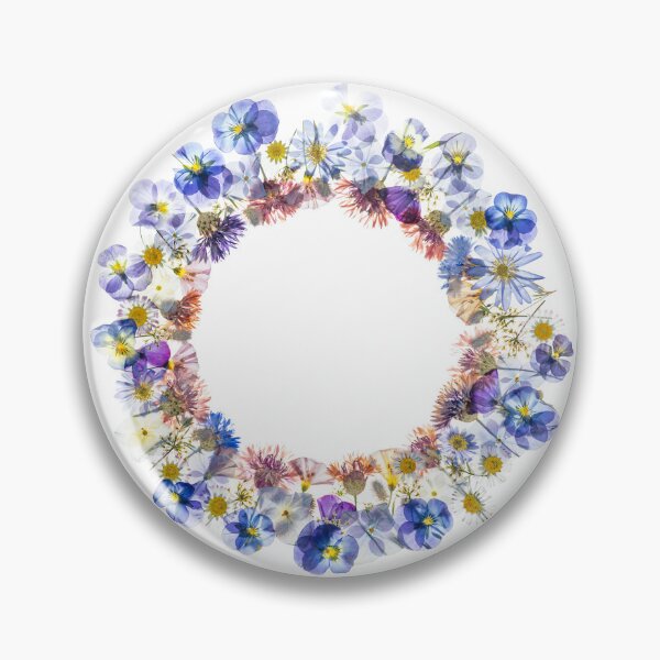 Item preview, Pressed Flower Wreath Blue And Purple Botanical Art designed and sold by Elżbieta  Kaps.