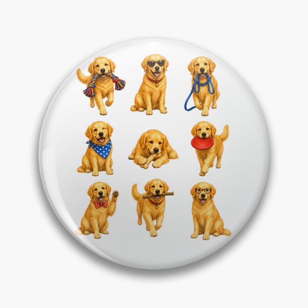 Item preview, Cute Golden Retriever Puppy Activity Mascot Grid designed and sold by ElcastDesigns.