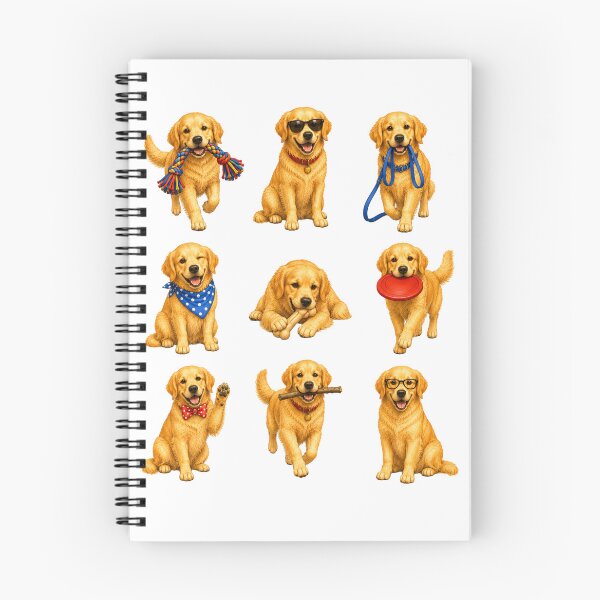 Item preview, Cute Golden Retriever Puppy Activity Mascot Grid designed and sold by ElcastDesigns.