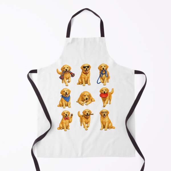 Item preview, Cute Golden Retriever Puppy Activity Mascot Grid designed and sold by ElcastDesigns.