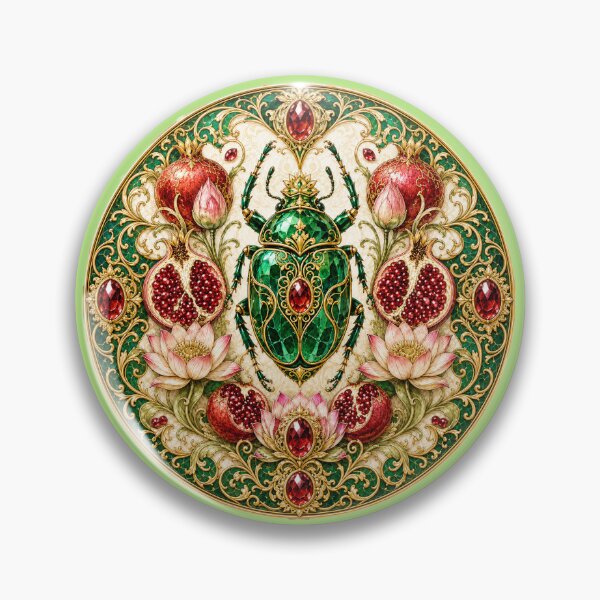 Item preview, merald Beetle & Sacred Pomegranate Crest designed and sold by sunbowjp stadio.