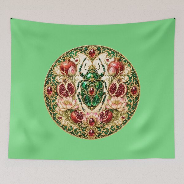 Item preview, merald Beetle & Sacred Pomegranate Crest designed and sold by sunbowjp stadio.