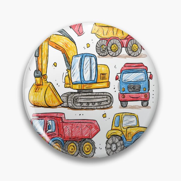 Item preview, Preschool Construction Trucks and Vehicles Print Pattern designed and sold by RichardRags.