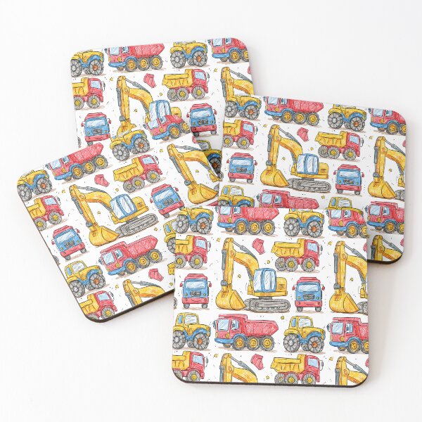 Item preview, Preschool Construction Trucks and Vehicles Print Pattern designed and sold by RichardRags.