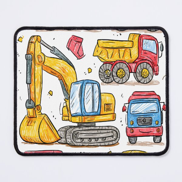 Item preview, Preschool Construction Trucks and Vehicles Print Pattern designed and sold by RichardRags.
