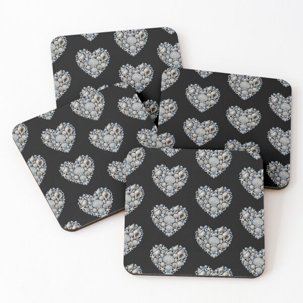 Item preview, Seashells Heart and Bows Coastal Vintage Ocean designed and sold by CF_VintageDesign.