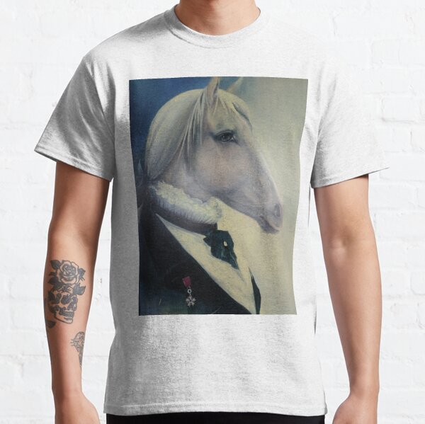 #Portrait of a #horse in #profile in #coat and with an #order. Quebec, #Quebec, Canada, #Canada, #funiculaire, #funiculer, Mane, #Mane Classic T-Shirt