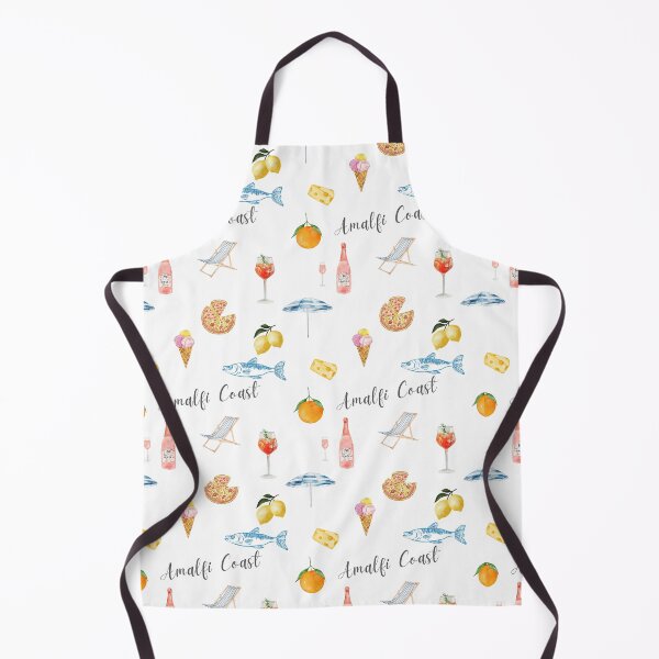 Item preview, Amalfi Coast Watercolor Pattern | Italian Summer Lemons, Aperol Spritz, Pizza & Beach Mediterranean Travel Illustration designed and sold by PaperyAndInk.