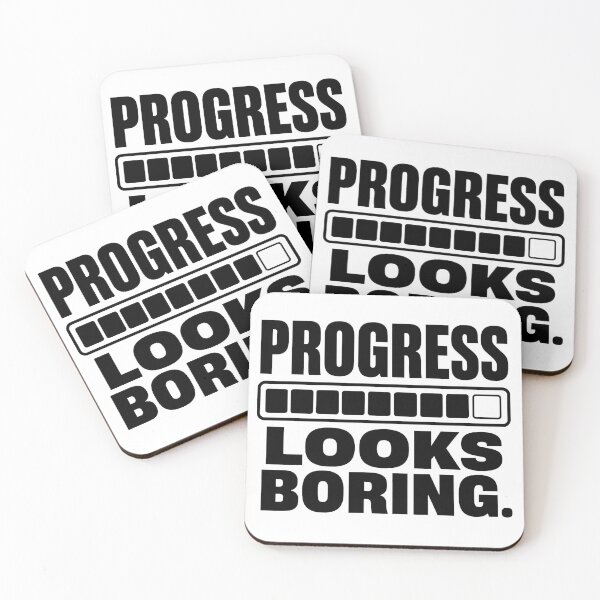 Item preview, Progress Looks Boring | Minimal Motivation Typography Design designed and sold by Lovestickerco.