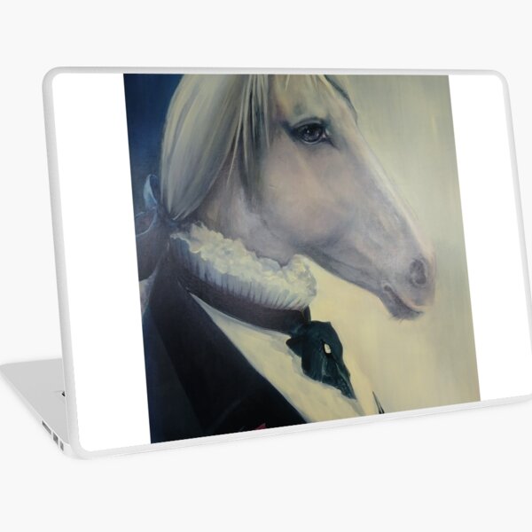 #Portrait of a #horse in #profile in #coat and with an #order. Quebec, #Quebec, Canada, #Canada, #funiculaire, #funiculer, Mane, #Mane Laptop Skin