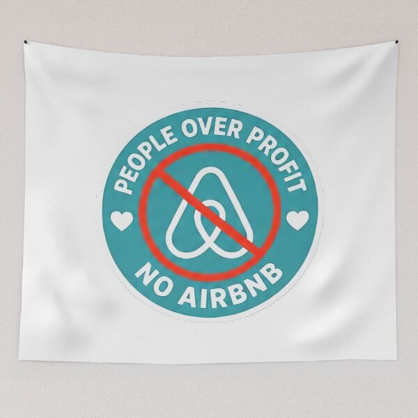 Item preview, People Over Profit No Airbnb Protest Art designed and sold by SassyArtistry.