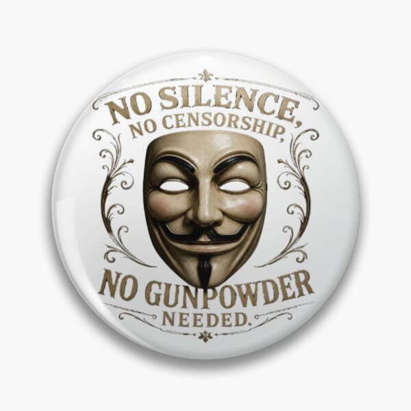 Item preview, Guy Fawkes - No silence, no censorship, no need for gunpowder designed and sold by Kirrindy Designs.