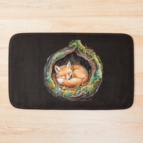 Item preview, Sleeping Fox in Tree Log Nest designed and sold by kchechare09art.
