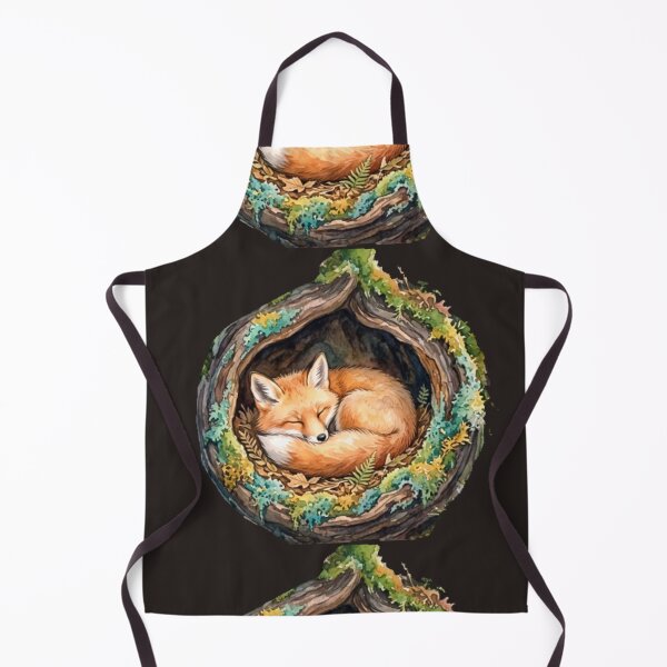 Item preview, Sleeping Fox in Tree Log Nest designed and sold by kchechare09art.