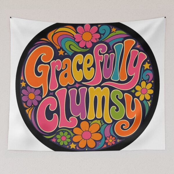 Item preview, Gracefully Clumsy – Retro Psychedelic Design designed and sold by ZombieZooCuties.