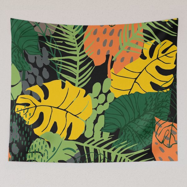 Item preview, Tropical Palm Leaves Island Pattern On Chic Black designed and sold by DEC02.