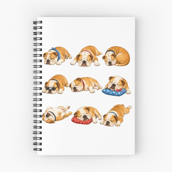 Item preview, Cute English Bulldog Sleeping Nap Mascot Grid designed and sold by ElcastDesigns.