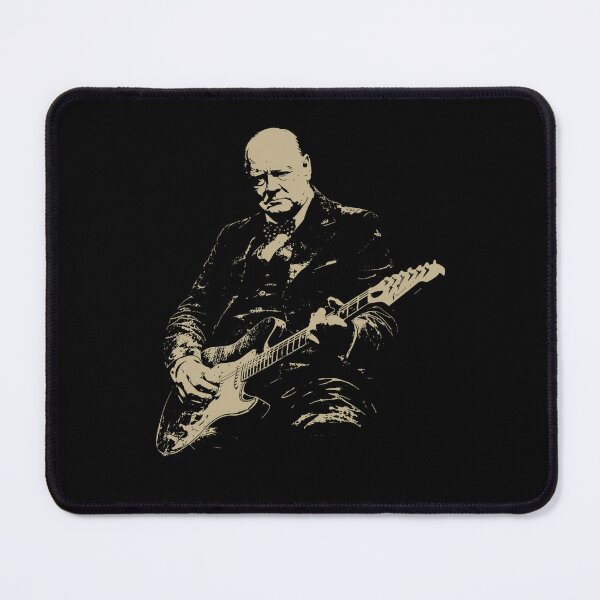Item preview, winston churchill playing electric guitar rocker performance designed and sold by Layan Shehab.