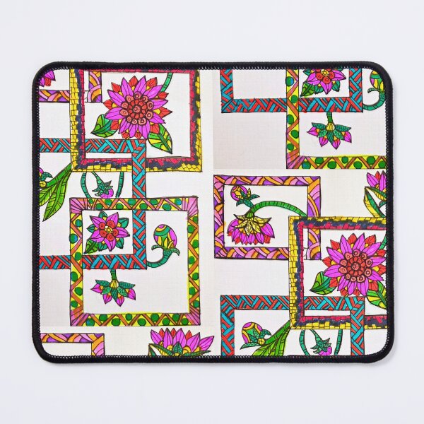 Item preview, Radiant Floral Mosaic Frames – Colorful Geometric Botanical Pattern designed and sold by Selena.m.studio.