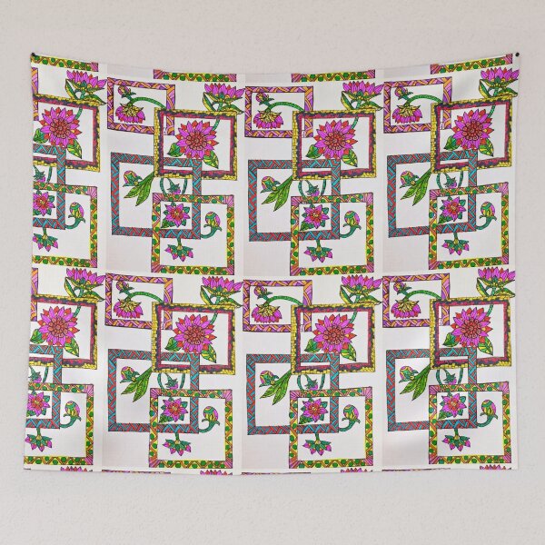Item preview, Radiant Floral Mosaic Frames – Colorful Geometric Botanical Pattern designed and sold by Selena.m.studio.