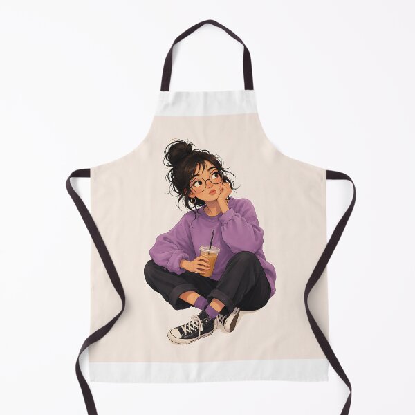 Item preview, Lavender Sweater Messy Bun Girl designed and sold by Jaideep Walia.
