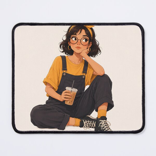 Item preview, Cute Overalls & Iced Coffee Girl designed and sold by Jaideep Walia.