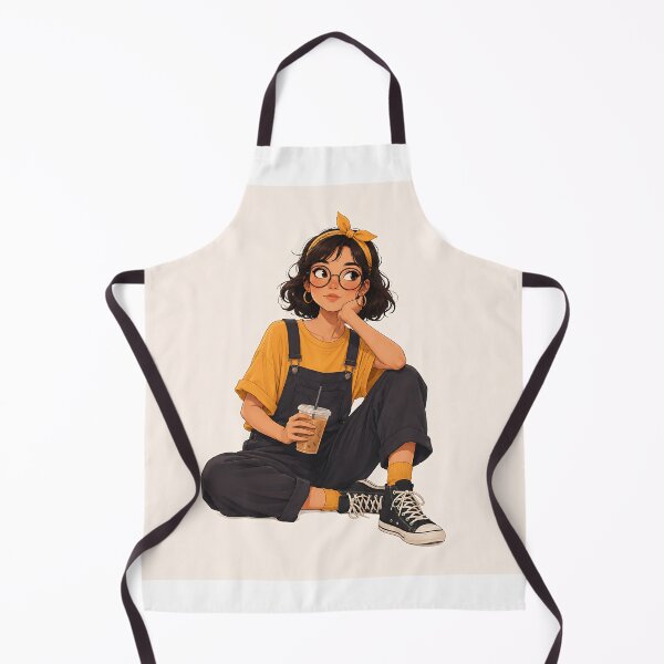 Item preview, Cute Overalls & Iced Coffee Girl designed and sold by Jaideep Walia.