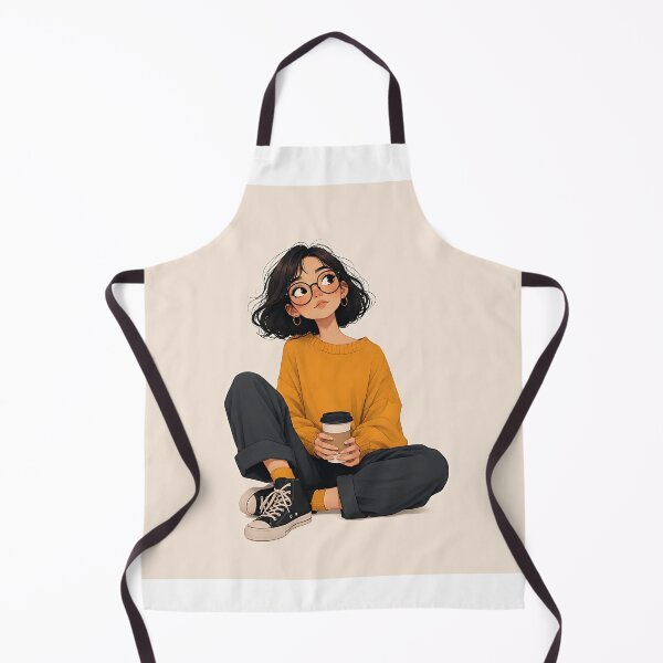 Item preview, Cozy Coffee Day Girl Illustration designed and sold by Jaideep Walia.