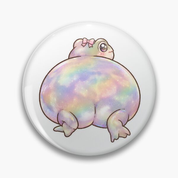 Item preview, Cute Holographic Frog Butt - Pastel Kawaii Frog with Bow designed and sold by Neurospicy Trolls.