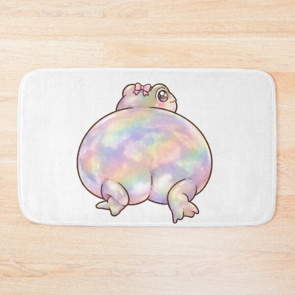 Artikelvorschau, Niedlicher holografischer Froschpopo – Pastellfarbener Kawaii-Frosch mit Schleife entworfen und verkauft von Neurospicy Trolls.