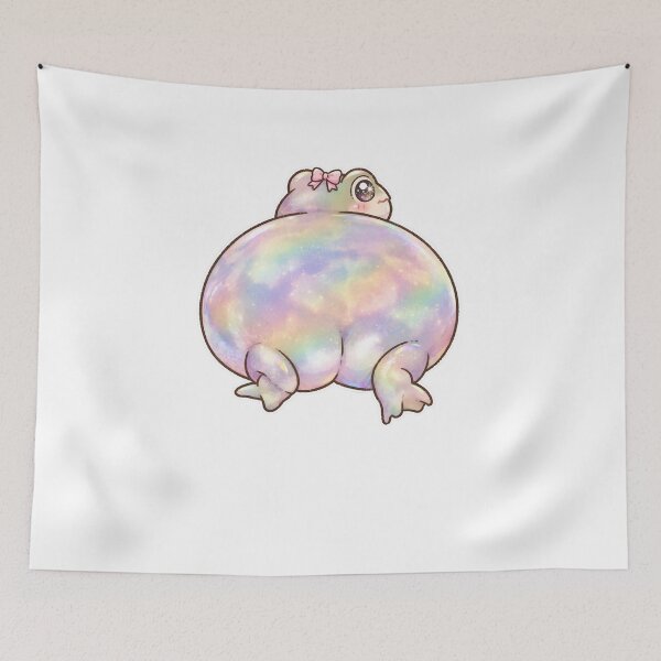 Item preview, Cute Holographic Frog Butt - Pastel Kawaii Frog with Bow designed and sold by Neurospicy Trolls.