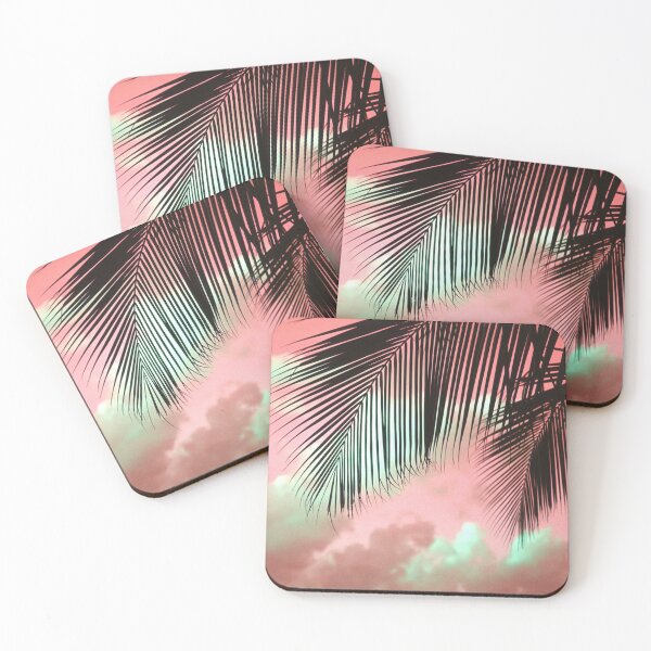 Item preview, Tropical Palm Leaves In Fantasy Pink, Green Sky designed and sold by DEC02.