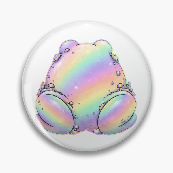 Item preview, Holographic Frog Butt - Funny Pastel Iridescent Mushroom Frog designed and sold by Neurospicy Trolls.